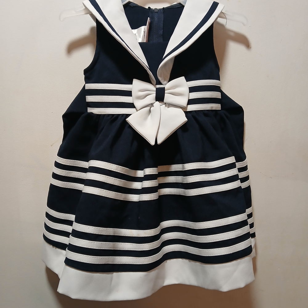 Jessica Ann Navy and White Sailor Dress 18months
